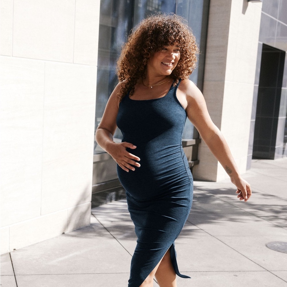 Beyond Yoga Spacedye Maternity Dress Navy S